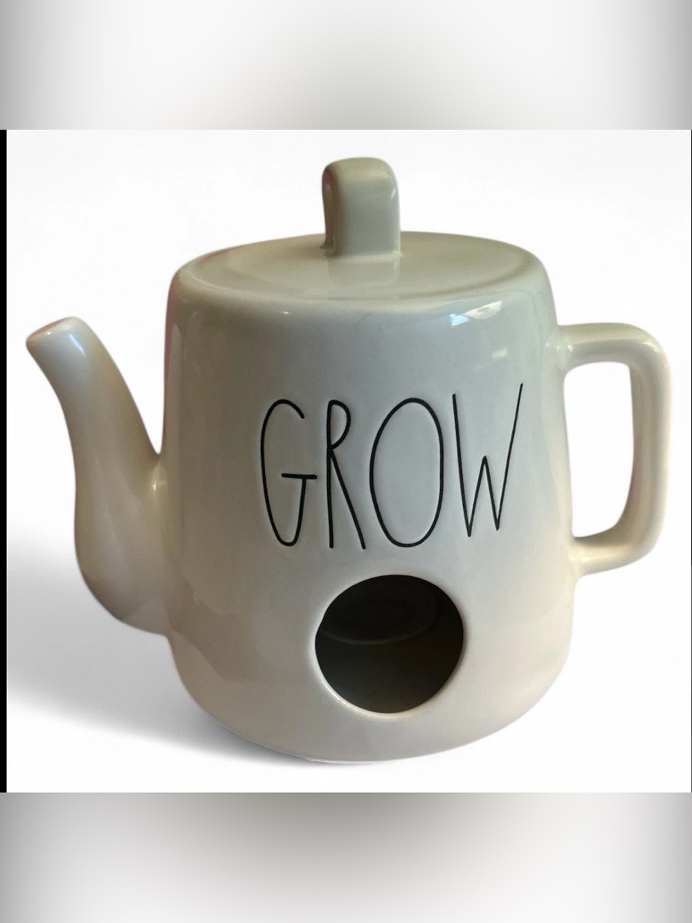 Rae Dunn teapot birdhouse Grow